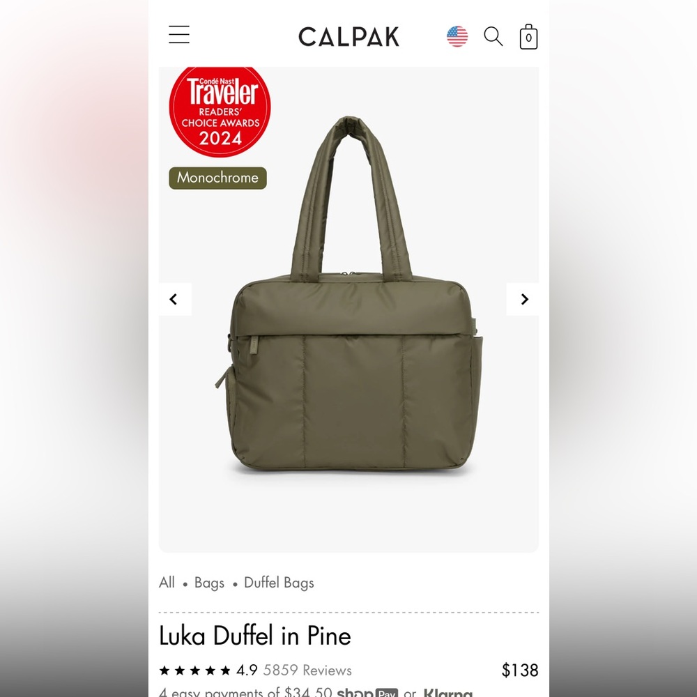 Cal pak Luka Duffel in Pine